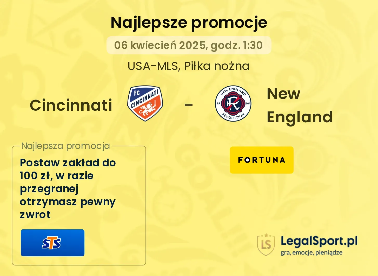 Cincinnati - New England promocje u bukmacherów