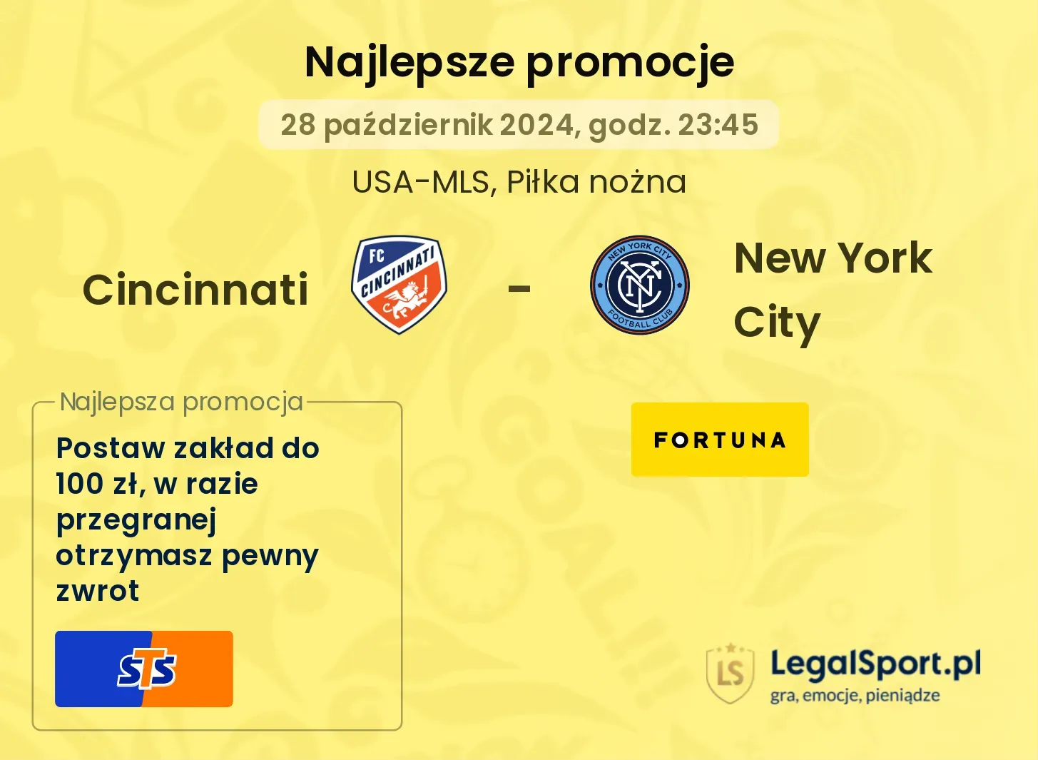 Cincinnati - New York City promocje u bukmacherów 28.10, 23:45