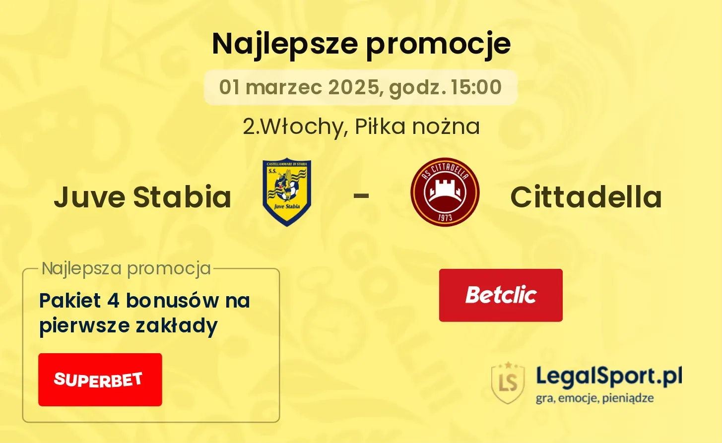 Juve Stabia - Cittadella promocje u bukmacherów