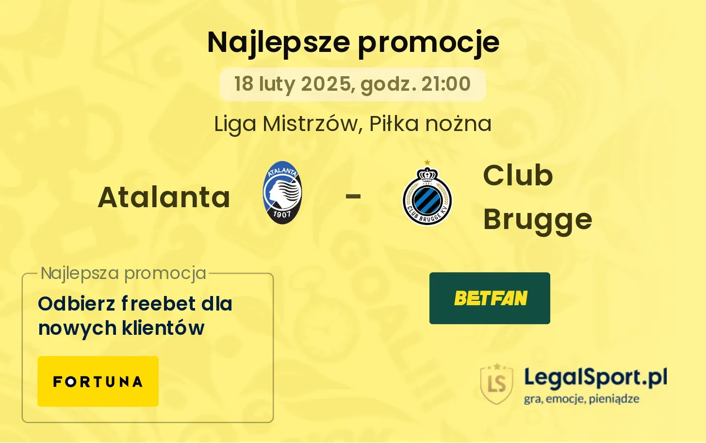 Atalanta - Club Brugge promocje bukmacherskie