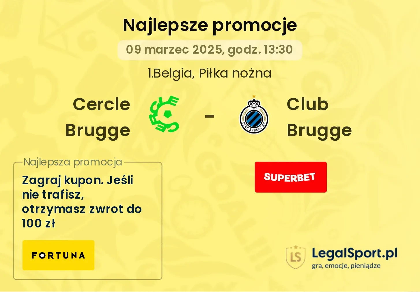 Cercle Brugge - Club Brugge promocje u bukmacherów