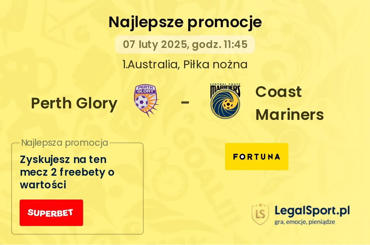 Perth Glory - Coast Mariners promocje u bukmacherów