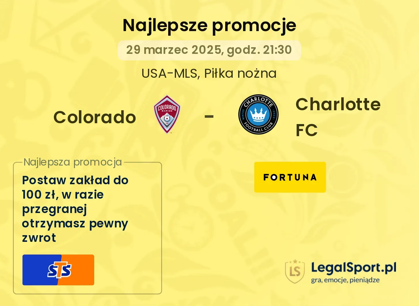 Colorado - Charlotte FC promocje u bukmacherów