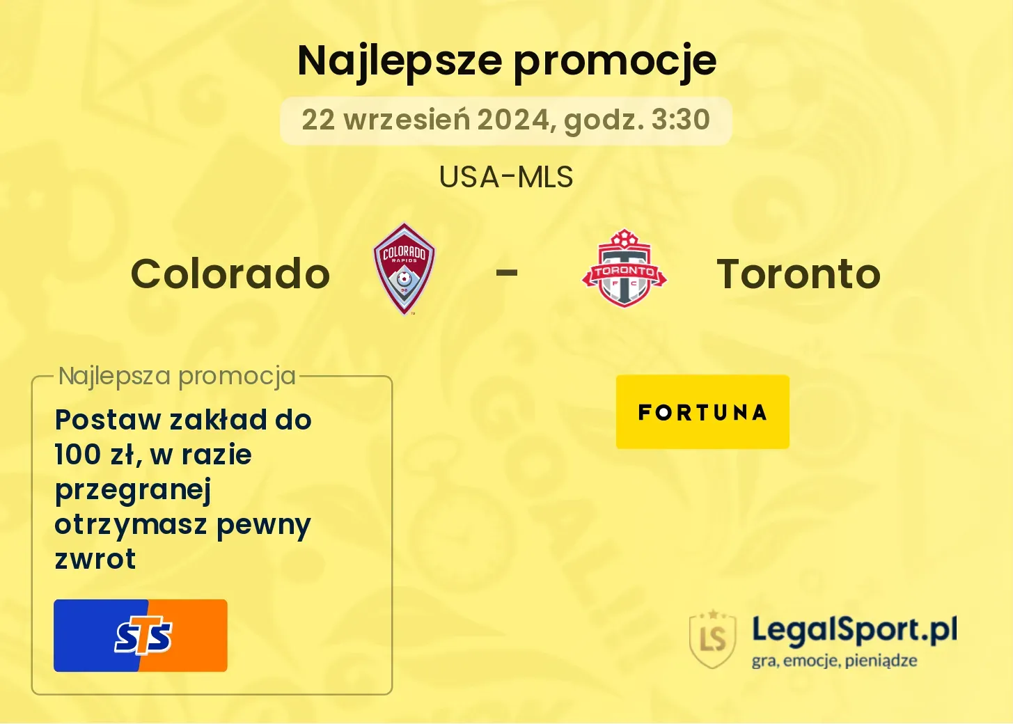Colorado - Toronto promocje u bukmacherów 22.09, 03:30