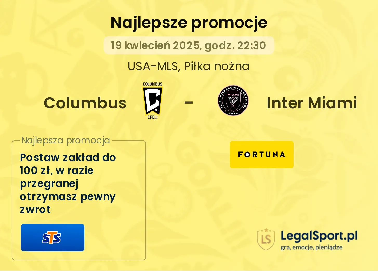 Columbus - Inter Miami promocje bukmacherskie