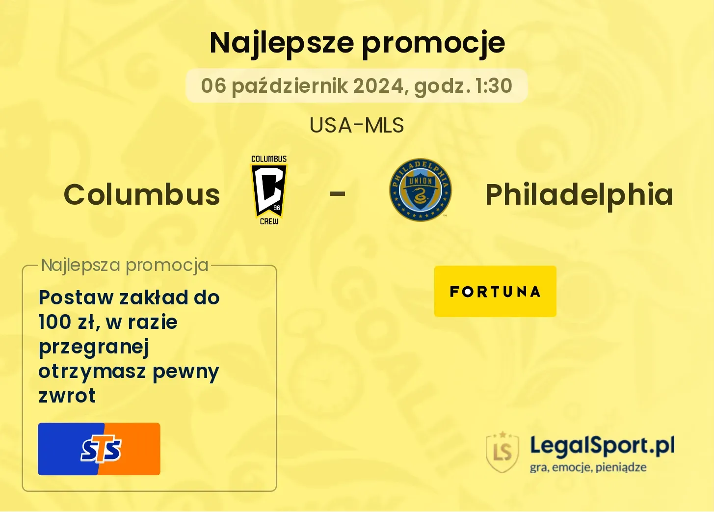 Columbus - Philadelphia promocje u bukmacherów 06.10, 01:30