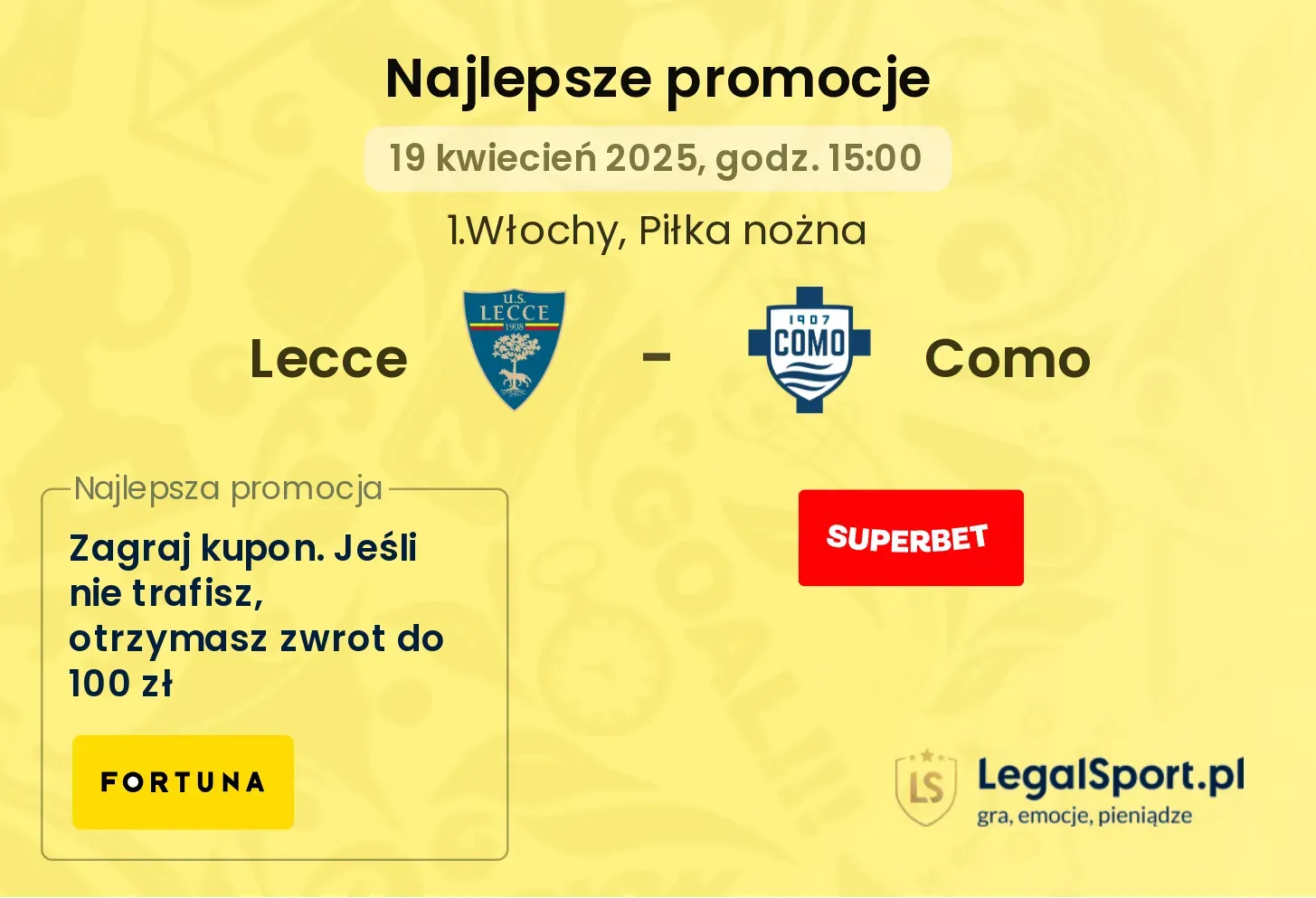 Lecce - Como promocje u bukmacherów