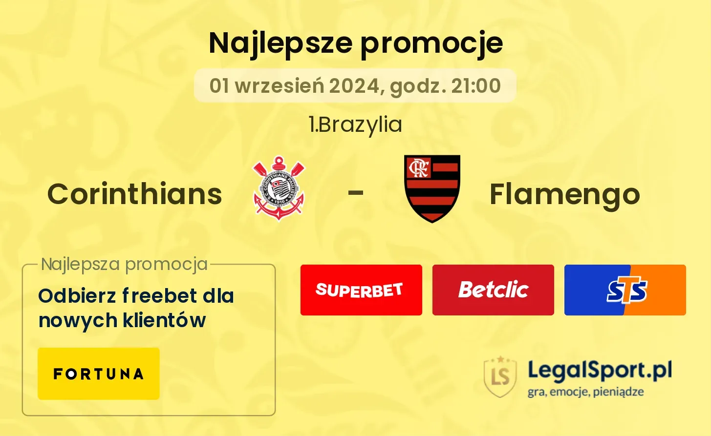 Corinthians - Flamengo promocje u bukmacherów 01.09, 21:00