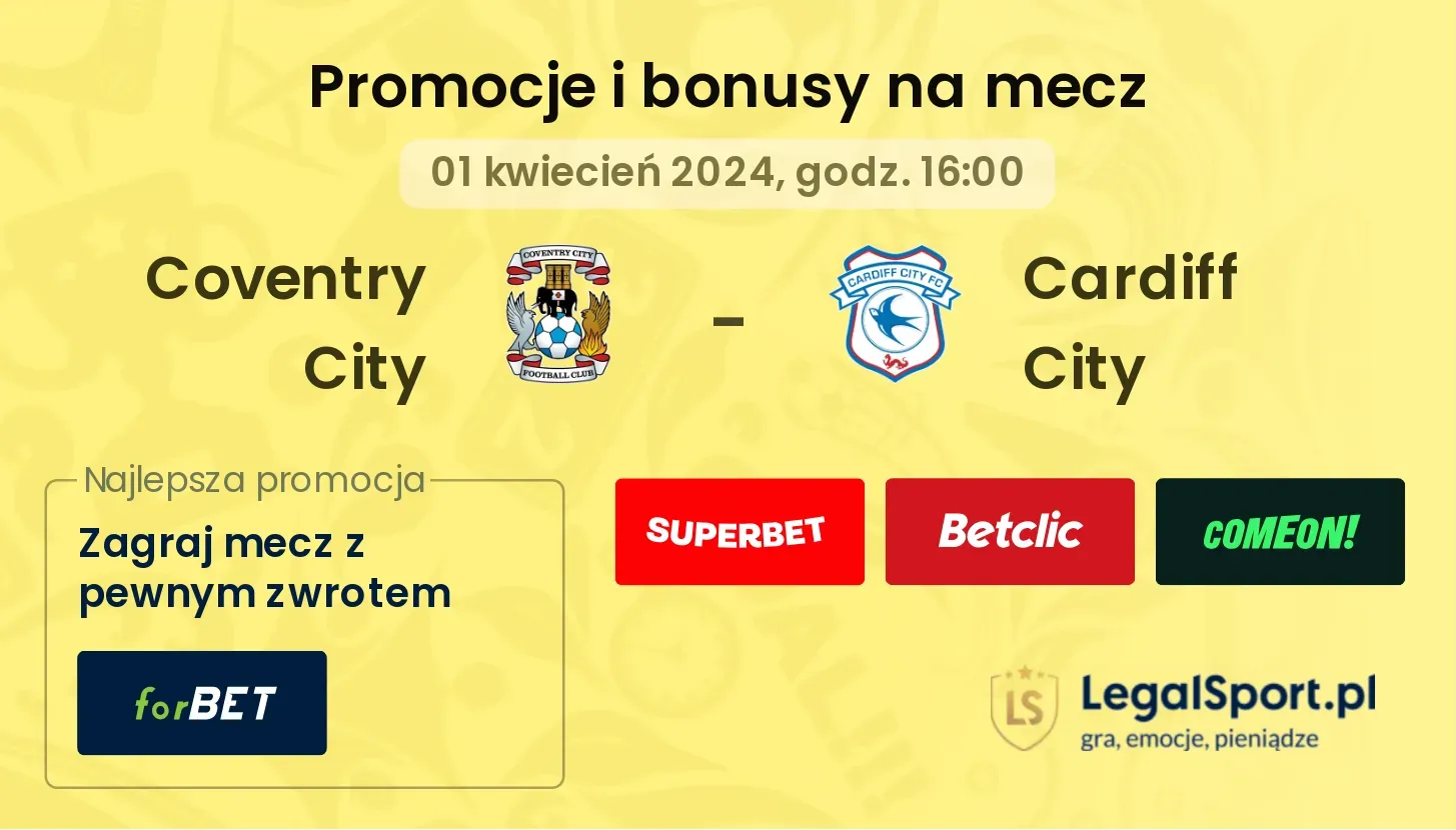 Coventry City - Cardiff City promocje bonusy na mecz