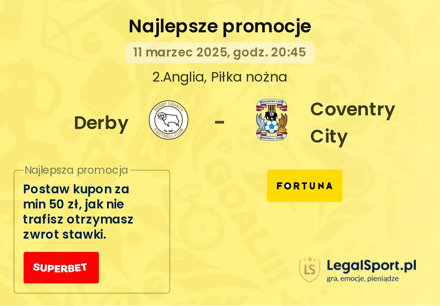 Derby - Coventry City promocje u bukmacherów