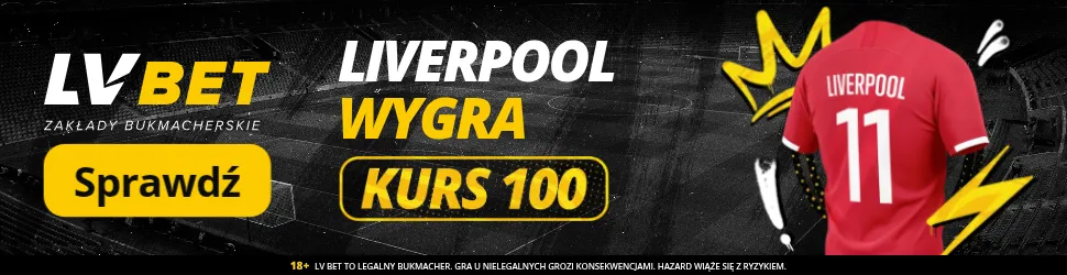 LV BET: Liverpool wygra z Crystal Palace – Kurs 100