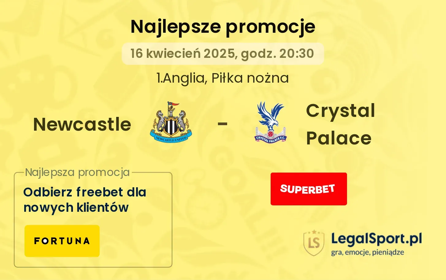 Newcastle - Crystal Palace promocje u bukmacherów