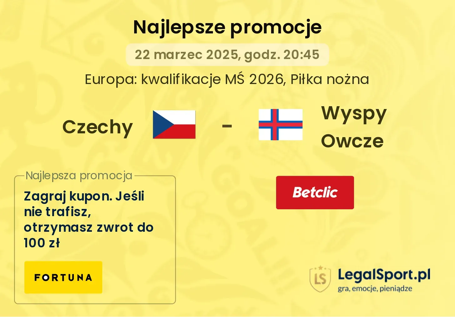 Czechy - Wyspy Owcze promocje u bukmacherów