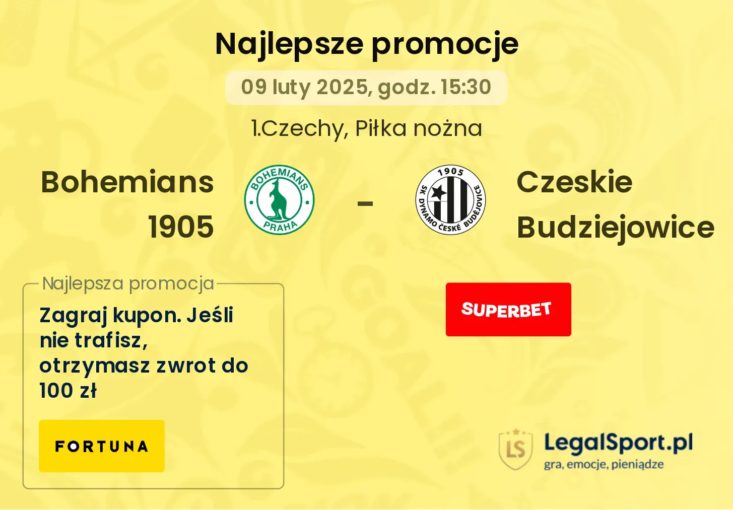 Bohemians 1905 - Czeskie Budziejowice promocje bukmacherskie