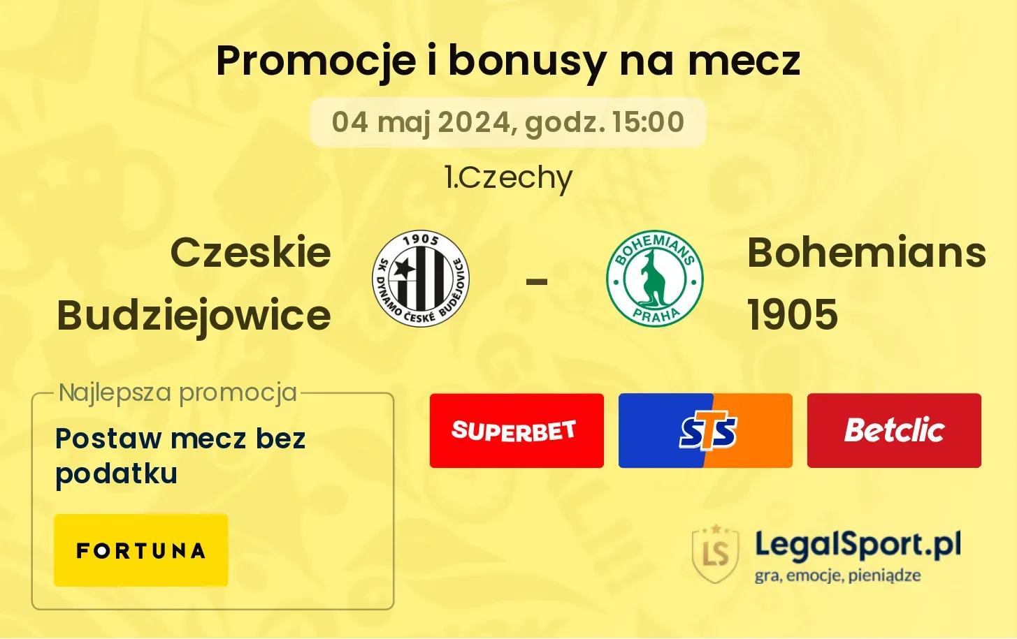 Czeskie Budziejowice - Bohemians 1905 promocje bonusy na mecz