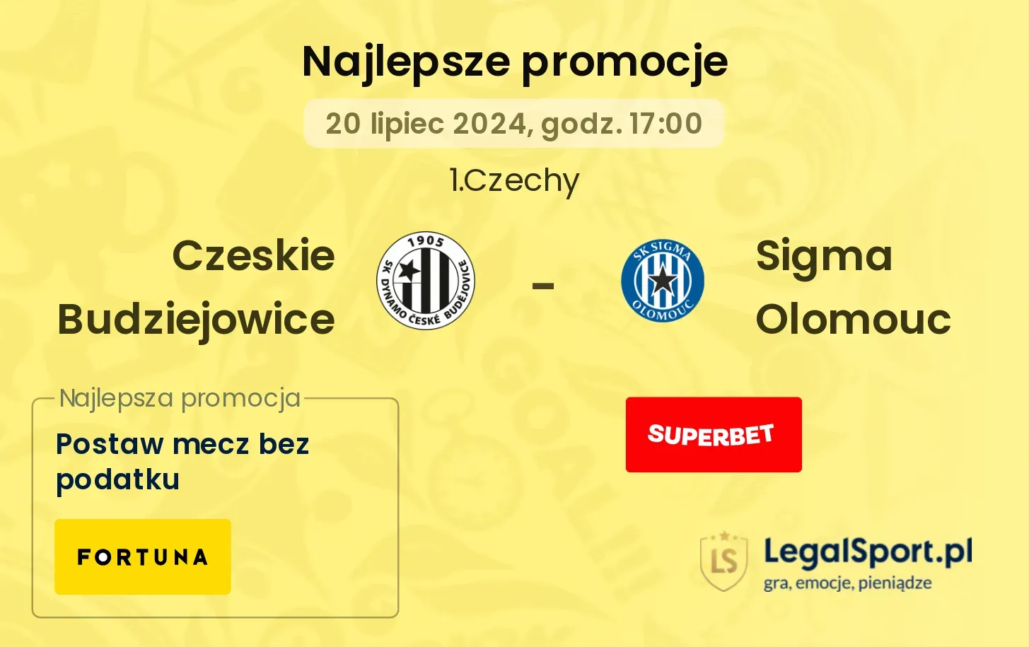 Czeskie Budziejowice - Sigma Olomouc promocje bukmacherskie (20.07, 17:00)