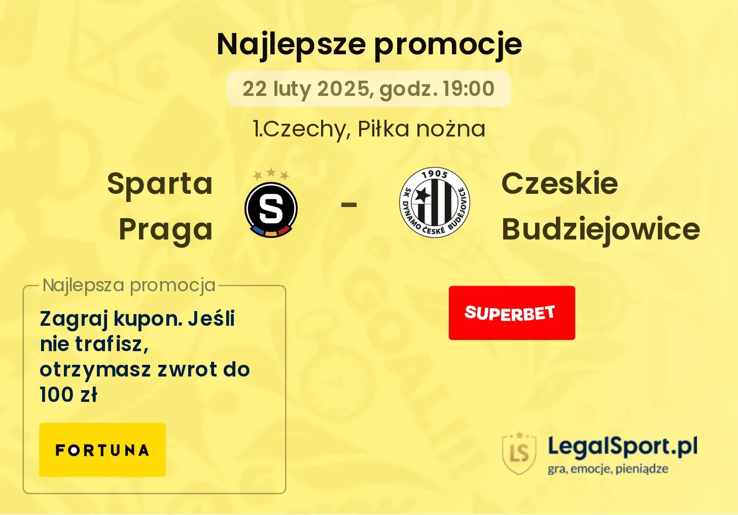 Sparta Praga - Czeskie Budziejowice promocje bukmacherskie