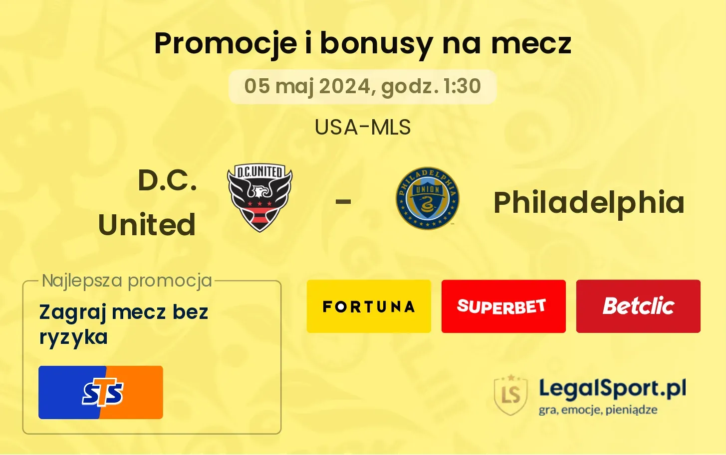 D.C. United - Philadelphia promocje bonusy na mecz