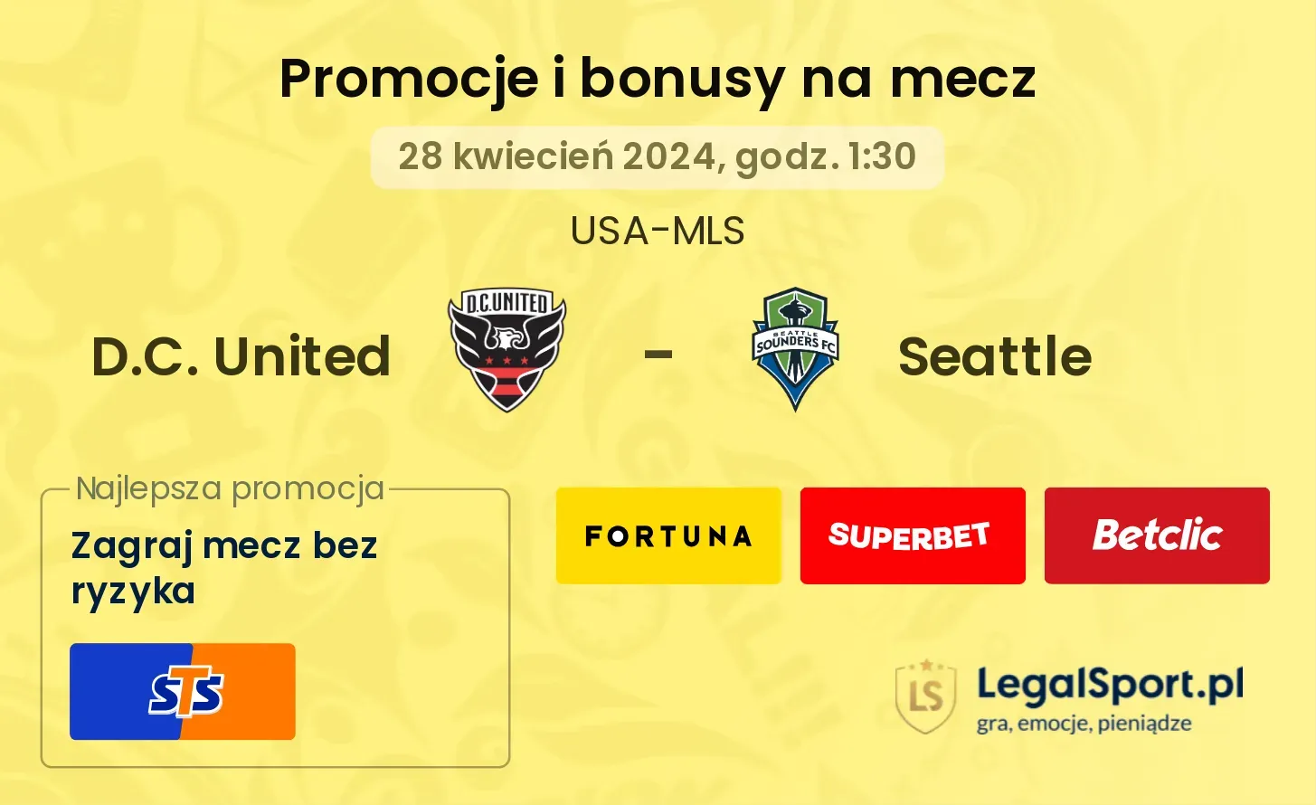 D.C. United - Seattle promocje bonusy na mecz