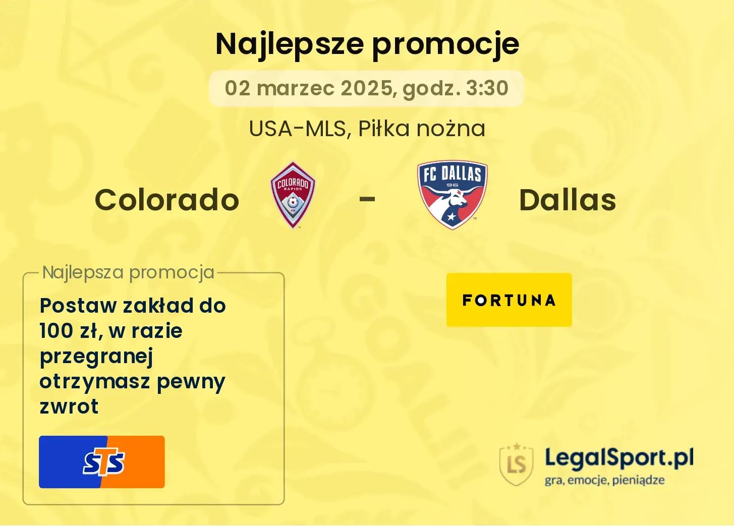 Colorado - Dallas promocje u bukmacherów