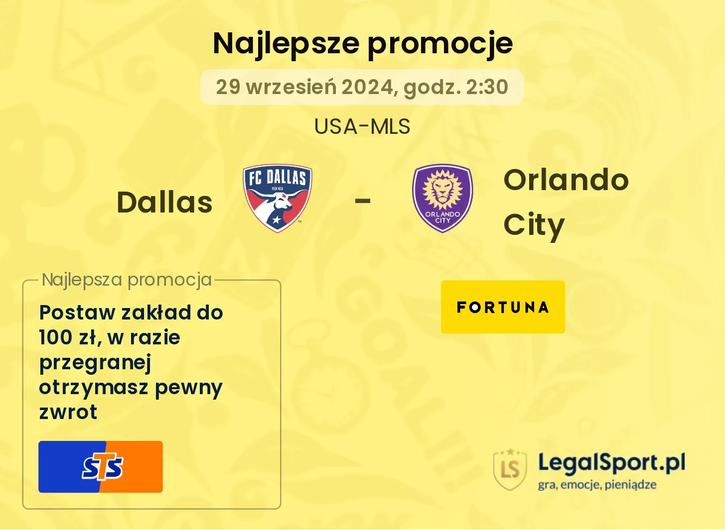 Dallas - Orlando City promocje u bukmacherów 29.09, 02:30
