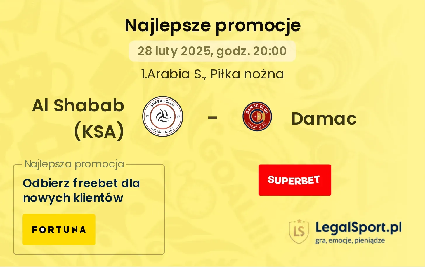 Al Shabab (KSA) - Damac promocje bukmacherskie