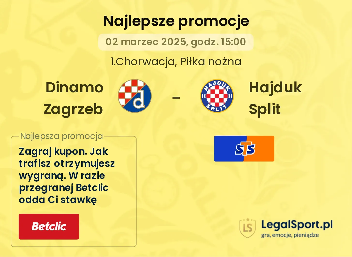 Dinamo Zagrzeb - Hajduk Split promocje bukmacherskie