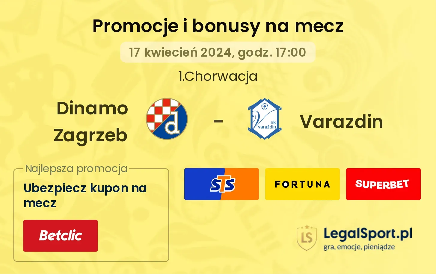 Dinamo Zagrzeb - Varazdin promocje bonusy na mecz