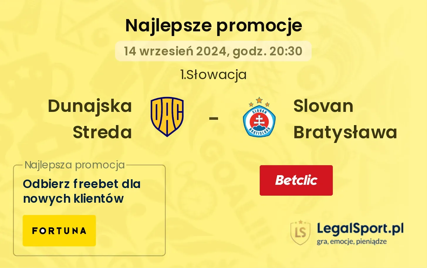 Dunajska Streda  - Slovan Bratysława promocje u bukmacherów 14.09, 20:30