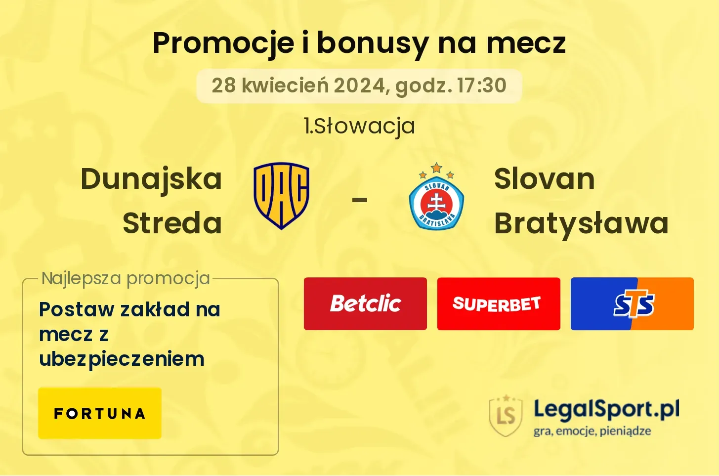 Dunajska Streda  - Slovan Bratysława promocje bonusy na mecz