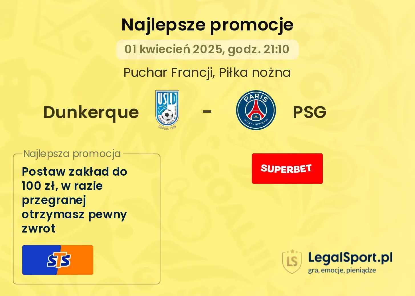 Dunkerque - PSG promocje bukmacherskie