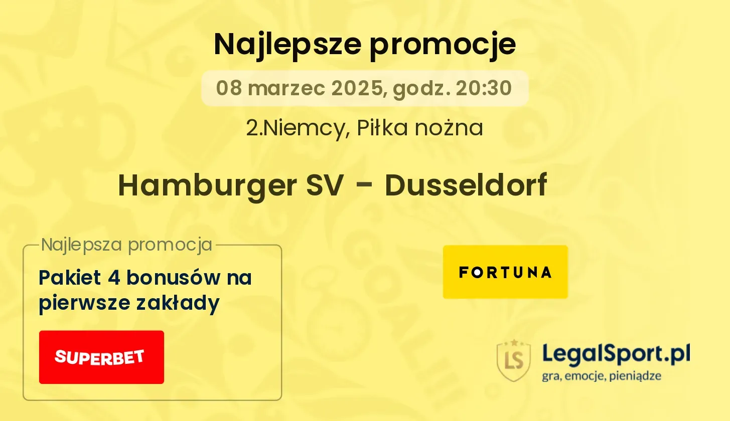 Hamburger SV - Dusseldorf promocje u bukmacherów
