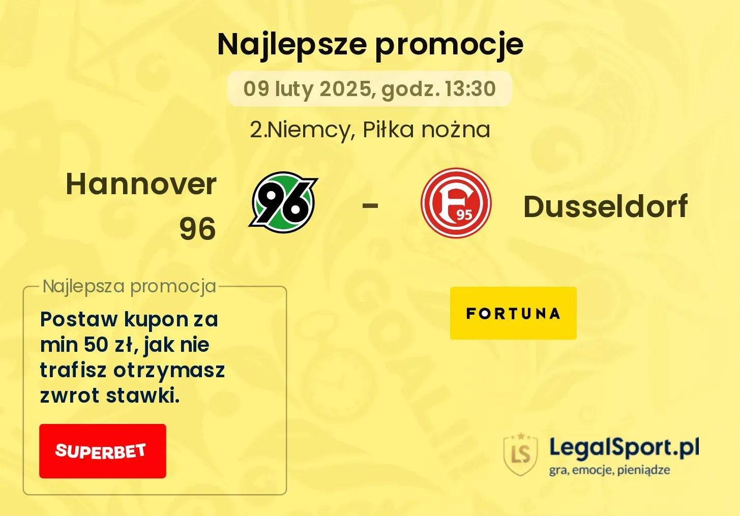 Hannover 96 - Dusseldorf promocje bukmacherskie