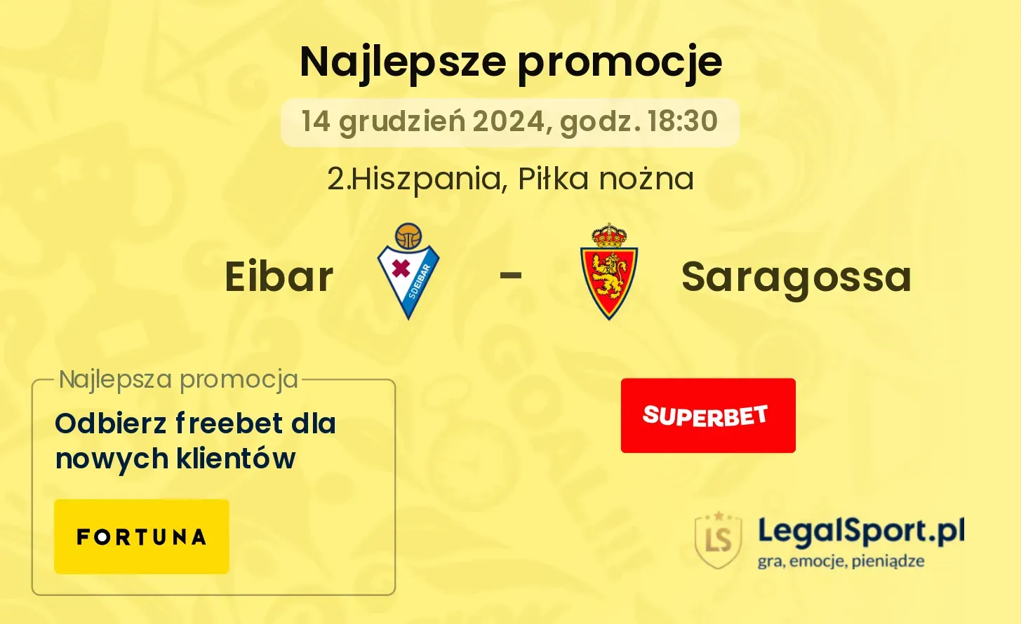 Eibar - Saragossa promocje bukmacherskie