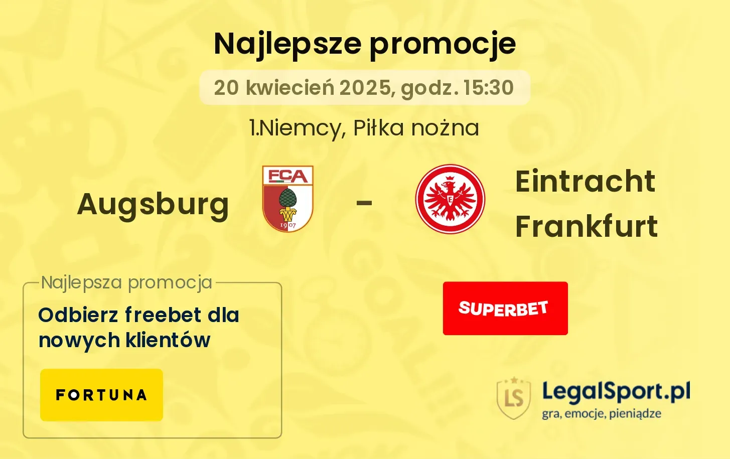 Augsburg - Eintracht Frankfurt promocje u bukmacherów