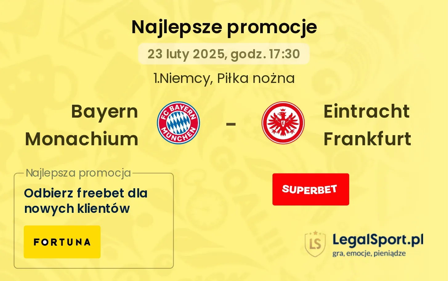 Bayern Monachium - Eintracht Frankfurt promocje u bukmacherów