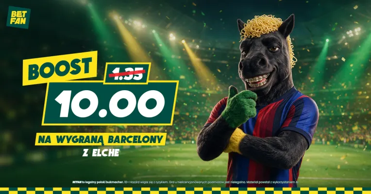 Promocja BETFAN: Kurs 10.00 na wygraną Barcelony z Elche
