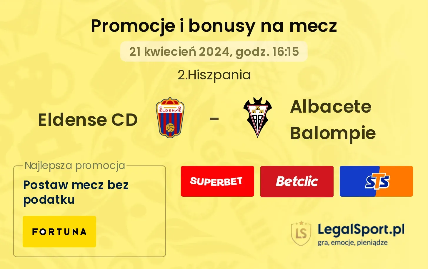 Eldense CD - Albacete Balompie promocje bonusy na mecz
