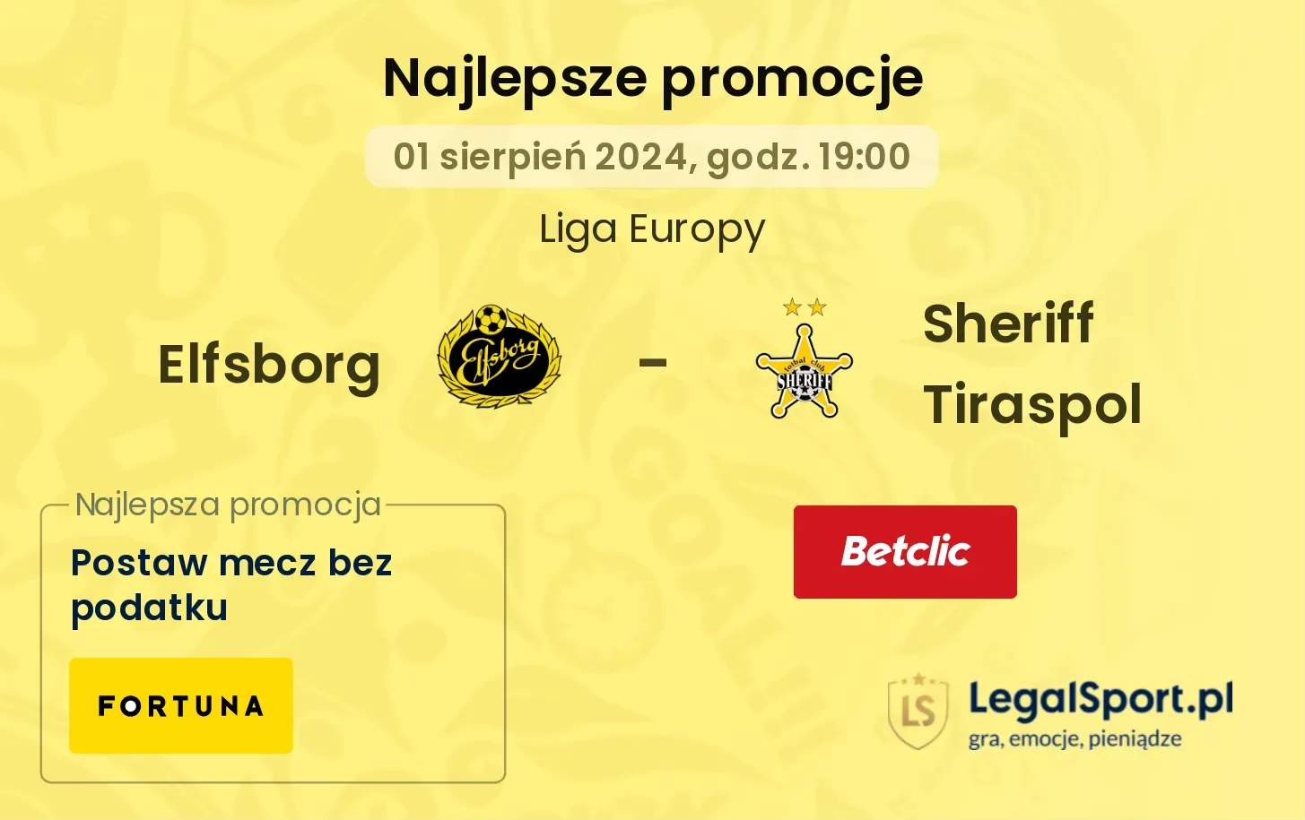 Elfsborg - Sheriff Tiraspol promocje bukmacherskie (01.08, 19:00)