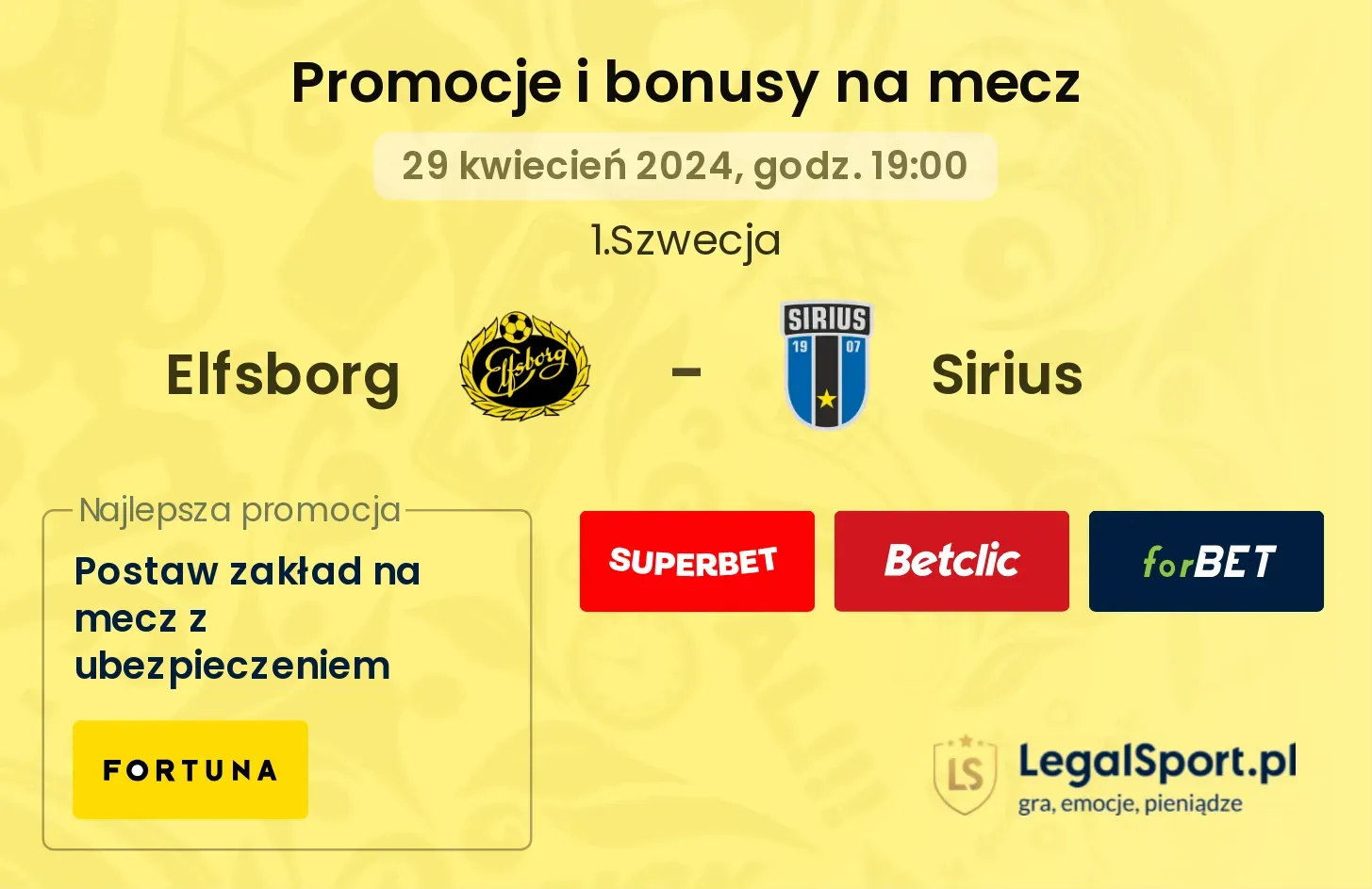Elfsborg - Sirius promocje bonusy na mecz