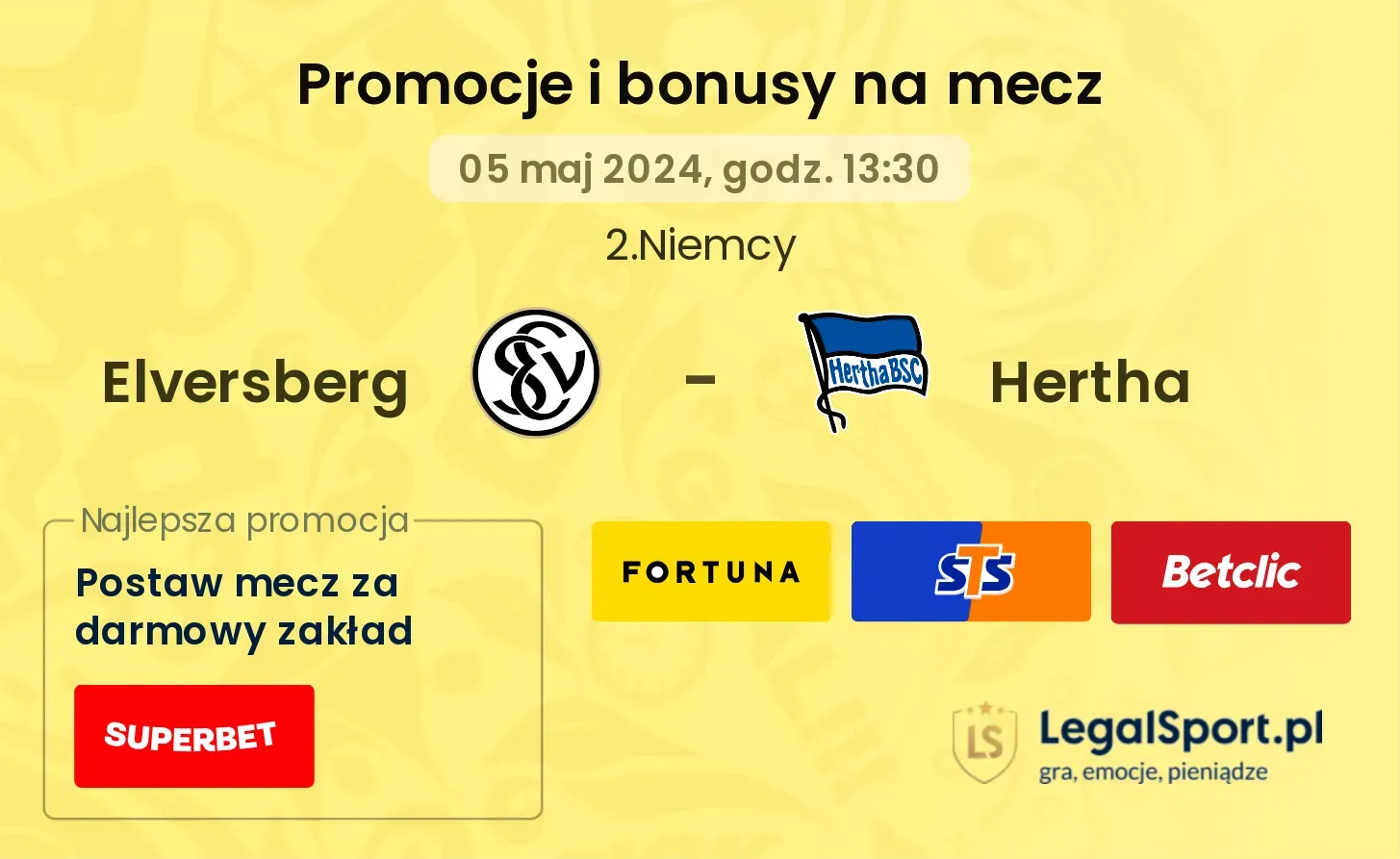 Elversberg - Hertha promocje bonusy na mecz