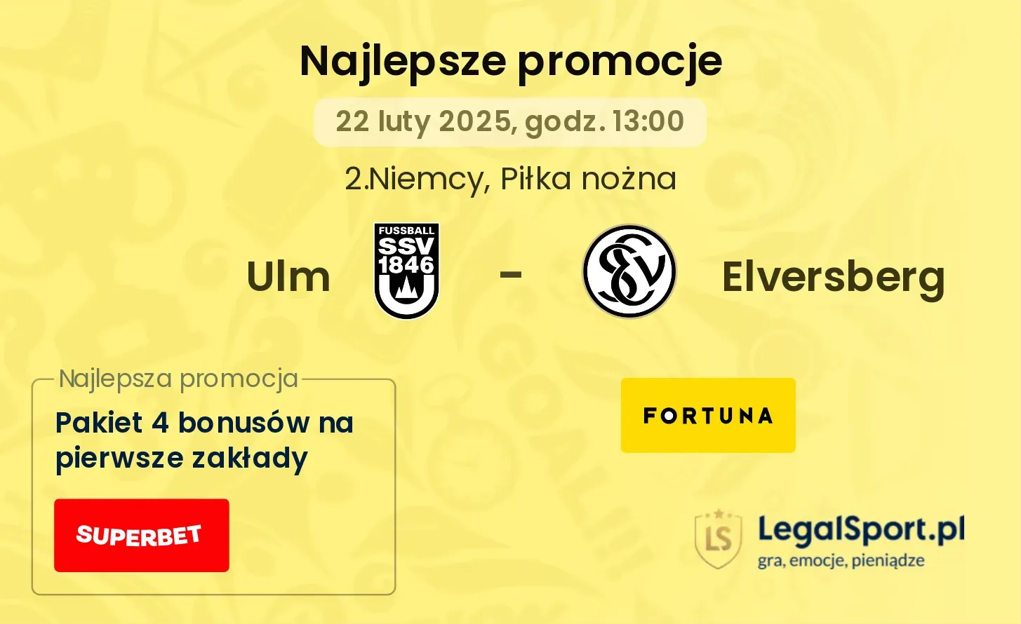 Ulm - Elversberg promocje u bukmacherów