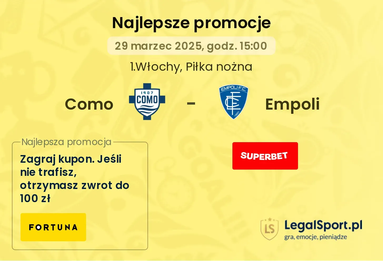 Como - Empoli promocje bukmacherskie