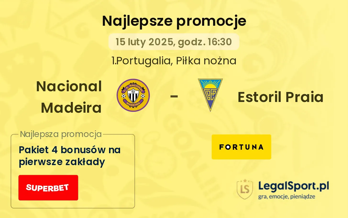 Nacional Madeira - Estoril Praia promocje u bukmacherów