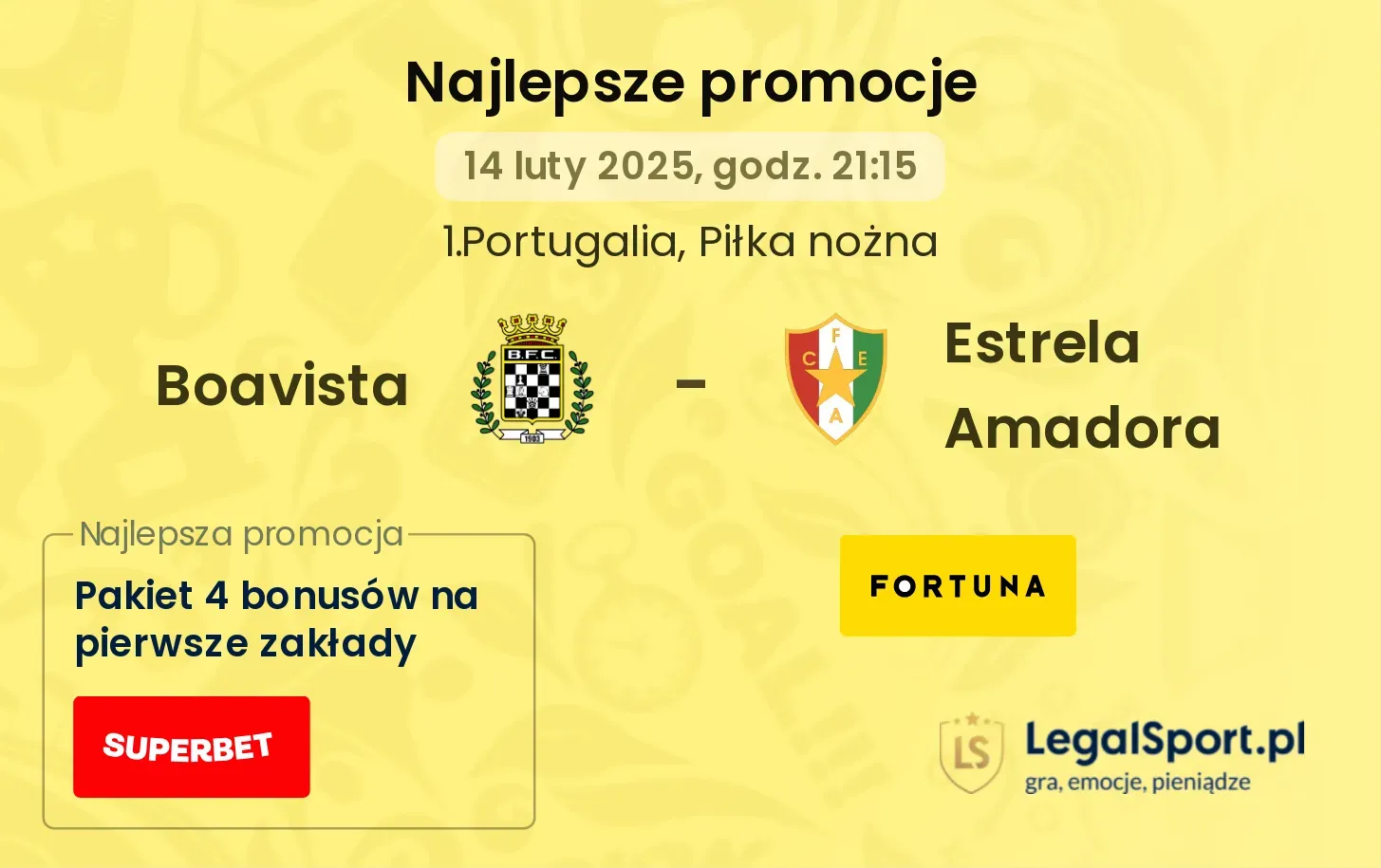 Boavista - Estrela Amadora promocje bukmacherskie