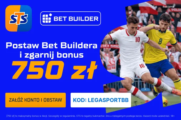 750 zł za poprawny Bet Builder na mecz Szwecja - Polska od STS