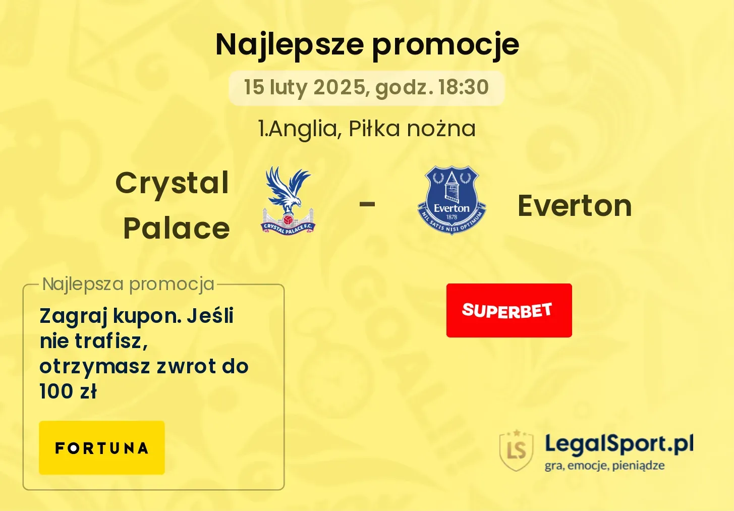 Crystal Palace - Everton promocje u bukmacherów