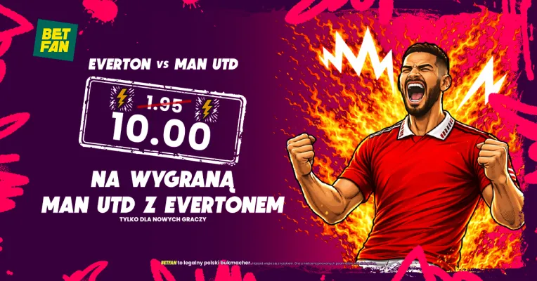 Kurs 10.00 na wygraną Man Utd z Evertonem w BETFAN