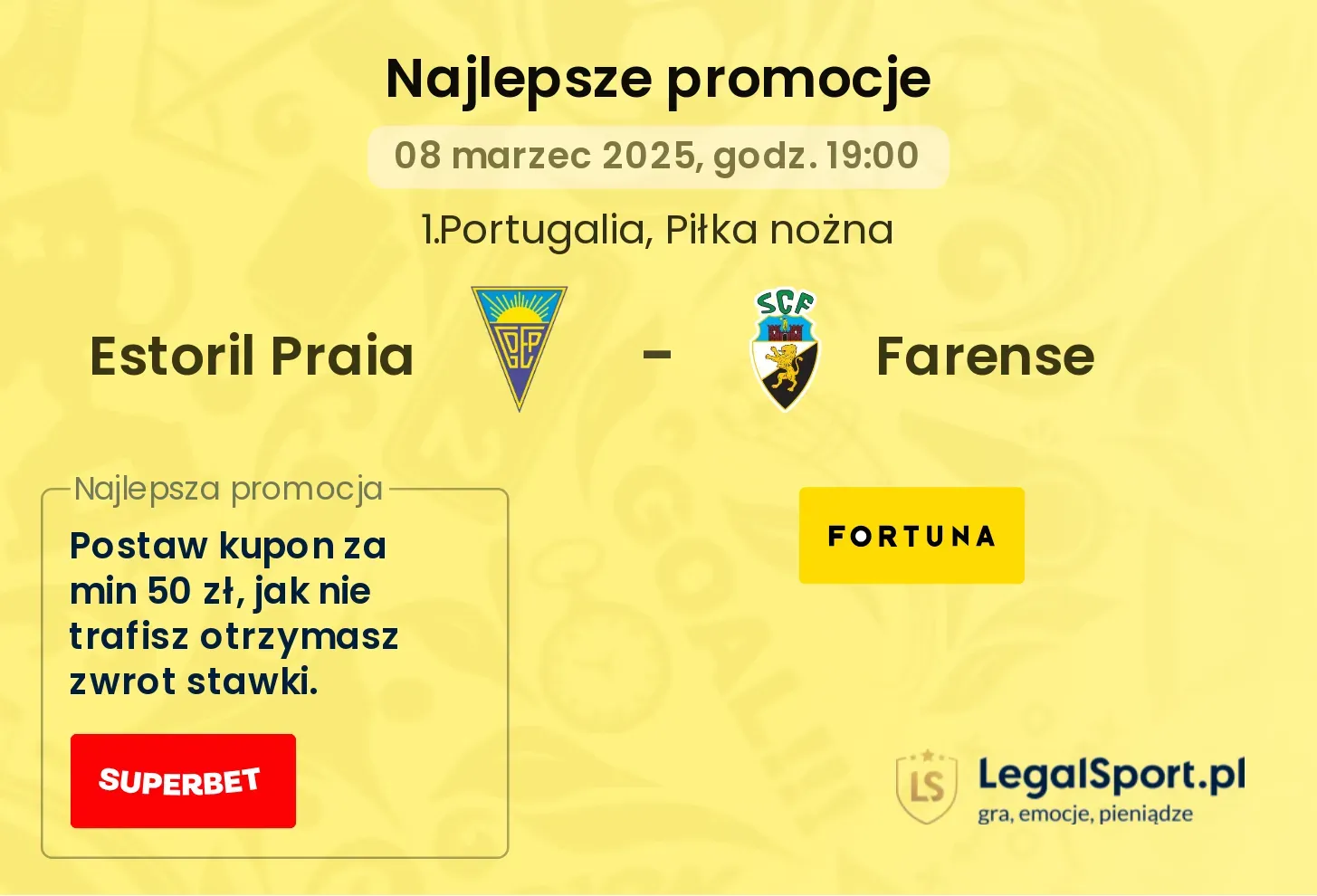Estoril Praia - Farense promocje u bukmacherów