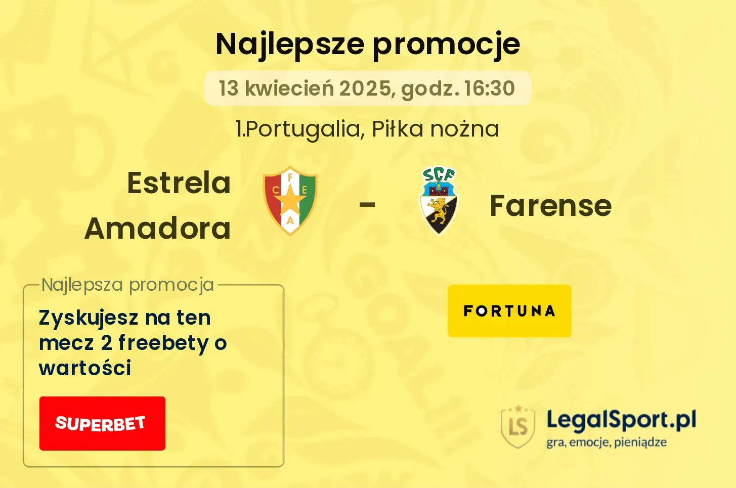 Estrela Amadora - Farense promocje bukmacherskie